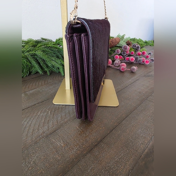 Donna Karen Haircalf & Lamb Leather Shoulder Bag - NWT- Burgandy - Picture 5 of 11